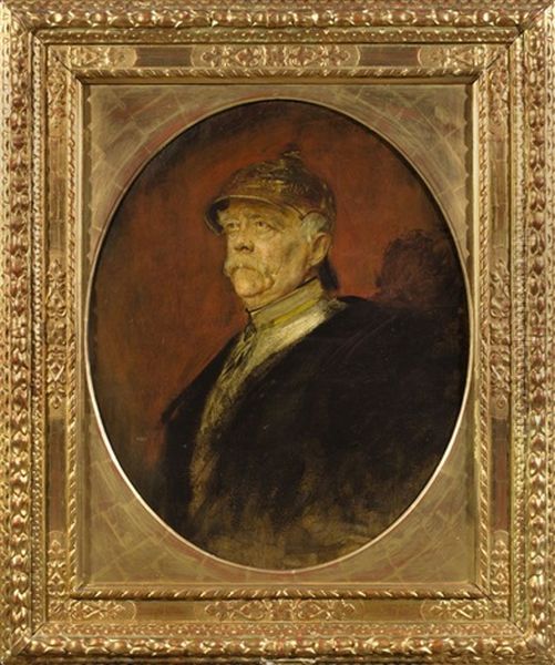 Otto Furst Von Bismarck Oil Painting by Lenbach Franz Von