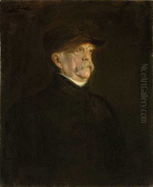 Otto Furst Von Bismarck Oil Painting by Lenbach Franz Von