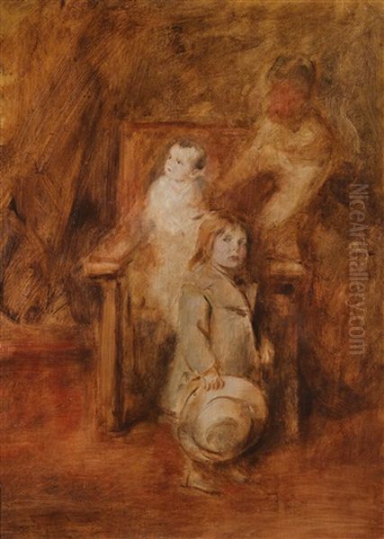 Kinder Des Kronprinzen Ludwig Von Bayern Oil Painting by Lenbach Franz Von