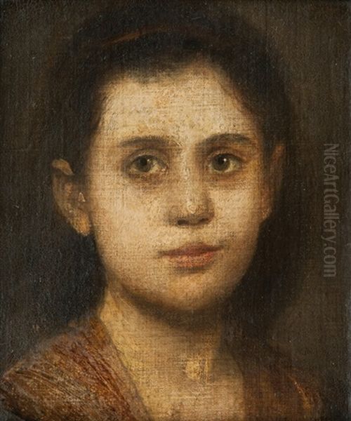 Portrait Of The Daughter Of Arnold Bocklin Oil Painting by Lenbach Franz Von