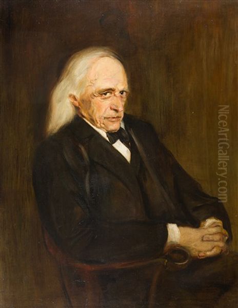 Der Historiker Theodor Mommsen Oil Painting by Lenbach Franz Von