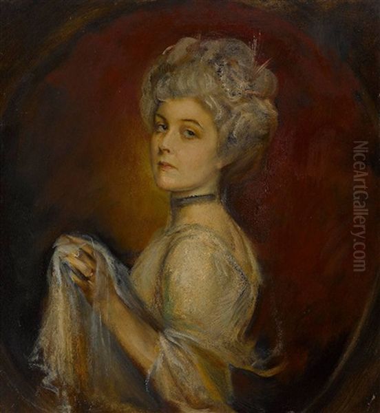Marion Alice Lady Bateman-hanbury, Verw. Knapp Oil Painting by Lenbach Franz Von