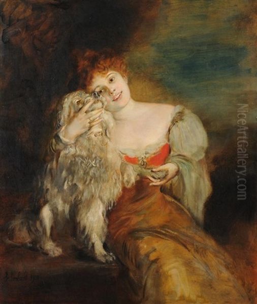 Kammersangerin Fritzi Scheff Oil Painting by Lenbach Franz Von