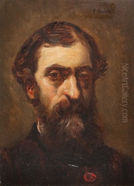 Bildnis Des Malers Franz Defregger Oil Painting by Lenbach Franz Von