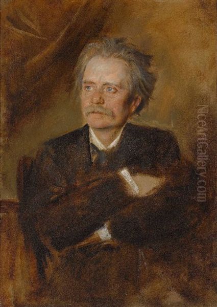 Edvard Grieg Oil Painting by Lenbach Franz Von