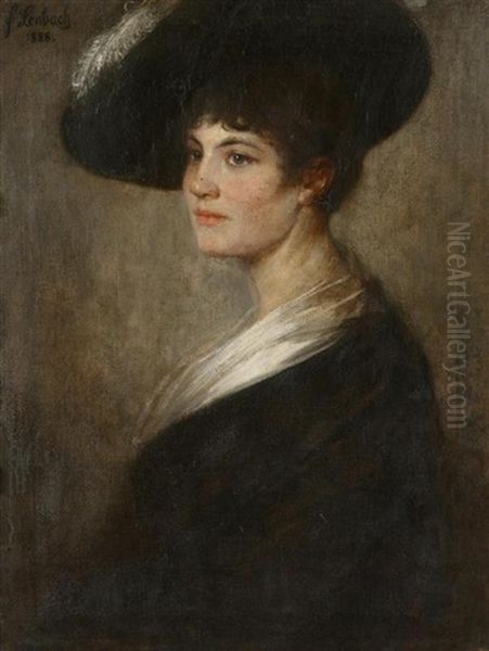 Portrait Einer Dame Oil Painting by Lenbach Franz Von