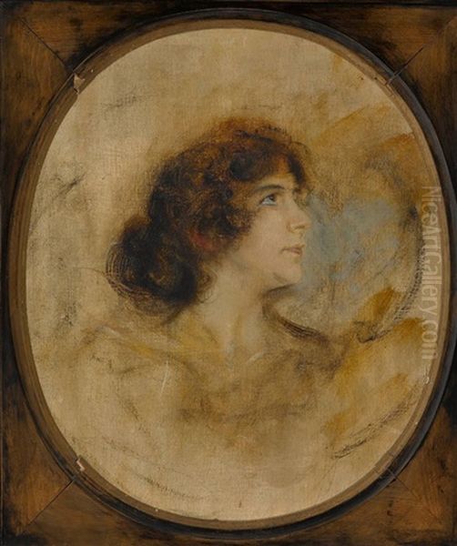 Bildnis Frau Fulda Oil Painting by Lenbach Franz Von