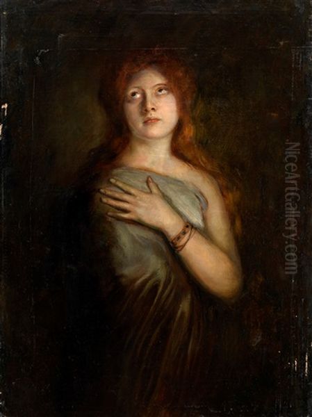 Red-haired Beauty Oil Painting by Lenbach Franz Von