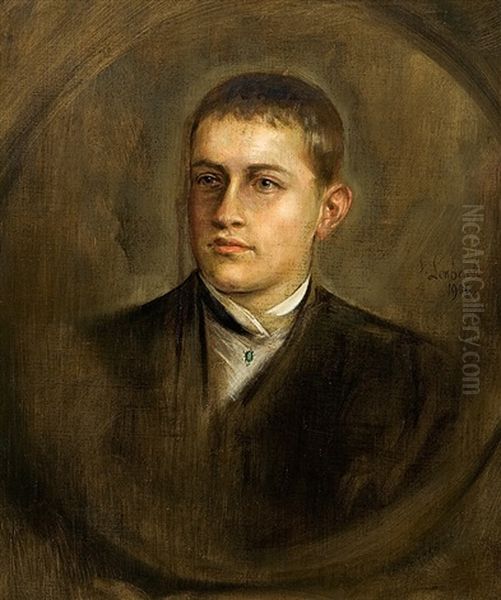 Brustbildnis Eines Jungen Herrn Oil Painting by Lenbach Franz Von