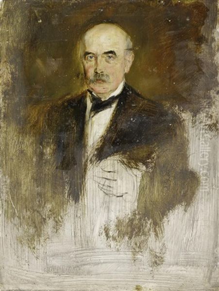 Portrat Des Kommerzienrates Gutman (study) Oil Painting by Lenbach Franz Von