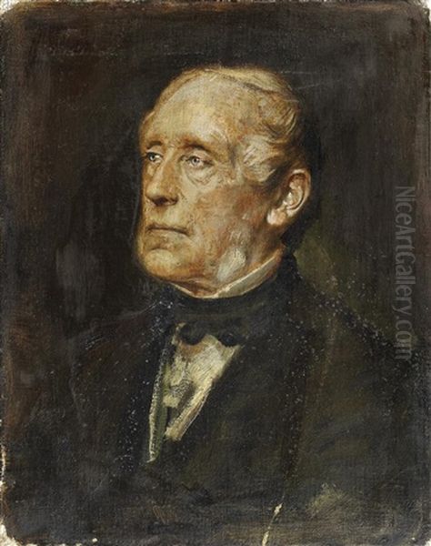 Herrenportrat (+ 2 Others; 3 Works) Oil Painting by Lenbach Franz Von