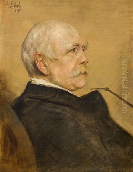 Otto Von Bismarck Oil Painting by Lenbach Franz Von