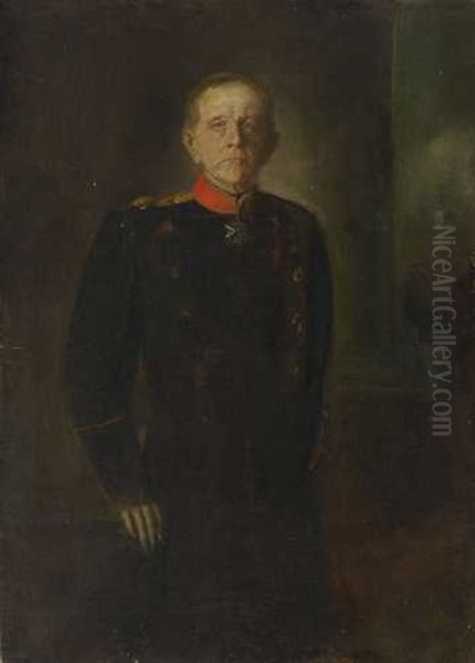 Helmuth Graf Moltke Oil Painting by Lenbach Franz Von