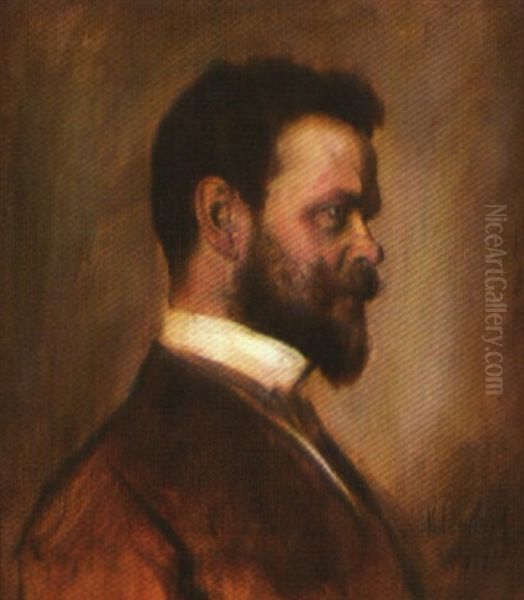 Bildnis Heinrich Kautsch Oil Painting by Lenbach Franz Von