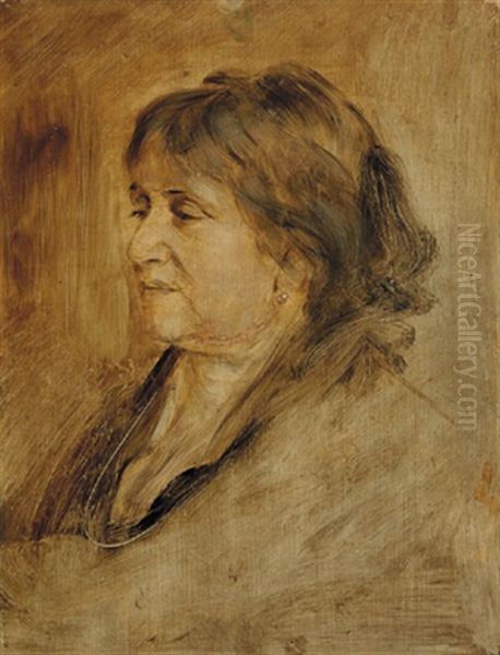 Bildnis Der Josefine Von Wertheimstein (1820-1894) Oil Painting by Lenbach Franz Von