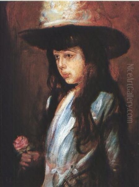 Portrait Of Estelle Guturling Oil Painting by Lenbach Franz Von