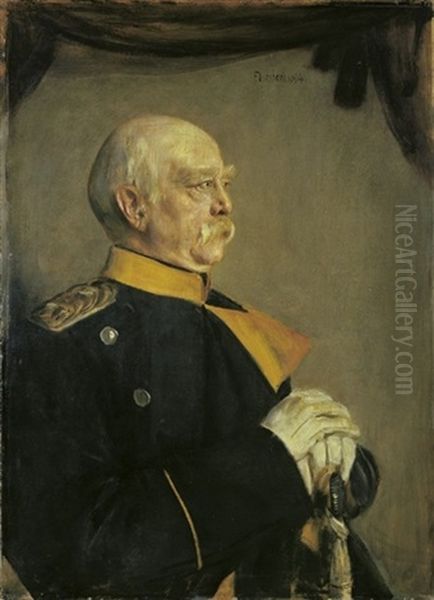 Otto Furst Von Bismarck Oil Painting by Lenbach Franz Von