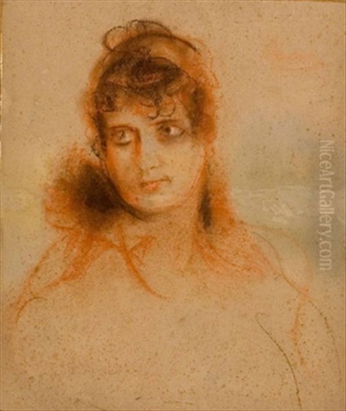 Damenbildnis Oil Painting by Lenbach Franz Von