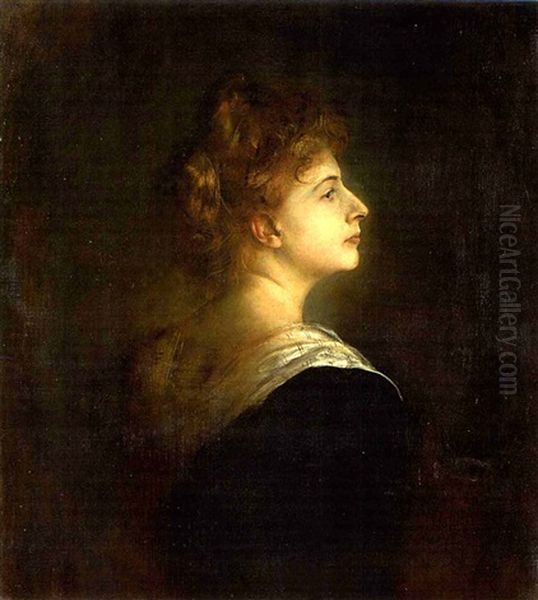 Lilly Merk Oil Painting by Lenbach Franz Von