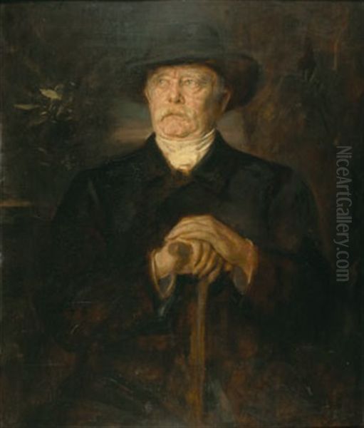 Bildnis Furst Otto Von Bismarck Oil Painting by Lenbach Franz Von