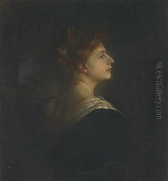 Lilly Merck Oil Painting by Lenbach Franz Von