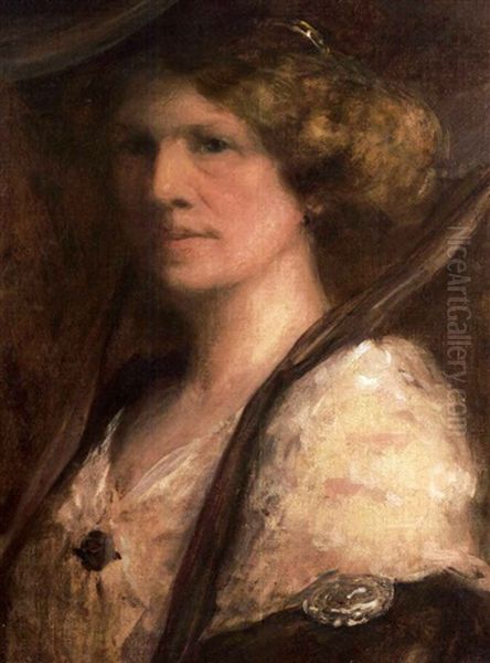 Portrait Frau Von Bode Oil Painting by Lenbach Franz Von