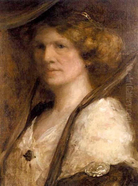 Damenbildnis Frau Von Bode Oil Painting by Lenbach Franz Von