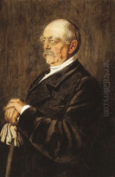 Bildnis Otto Furst Von Bismarck Oil Painting by Lenbach Franz Von