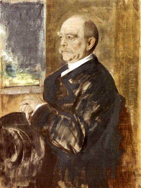 Otto Furst Von Bismarck Mit Schlapphut In Der Hand Oil Painting by Lenbach Franz Von