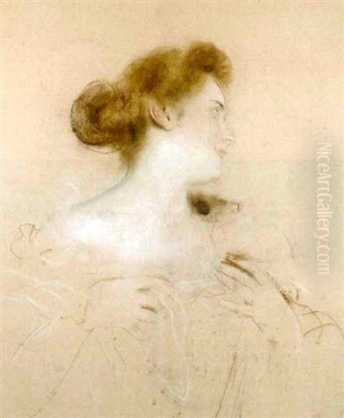 Portrait Der Cara Von Goldammer Oil Painting by Lenbach Franz Von