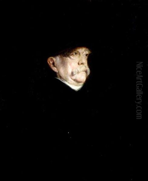 Portrait Des Fursten Bismarck Als Bruststuck Oil Painting by Lenbach Franz Von