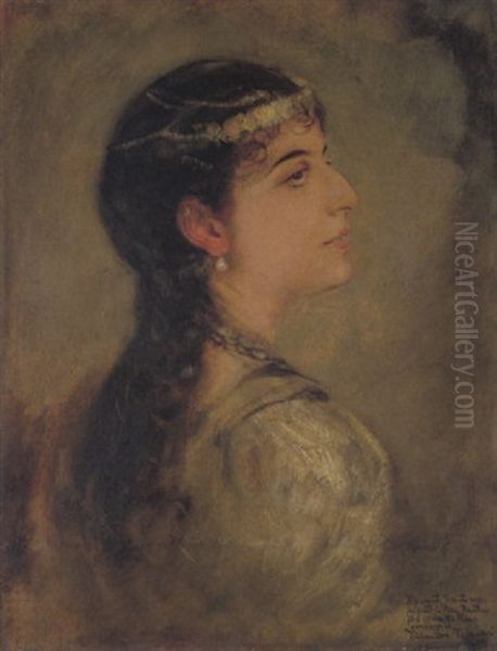 Maria Principessa Bandini Oil Painting by Lenbach Franz Von