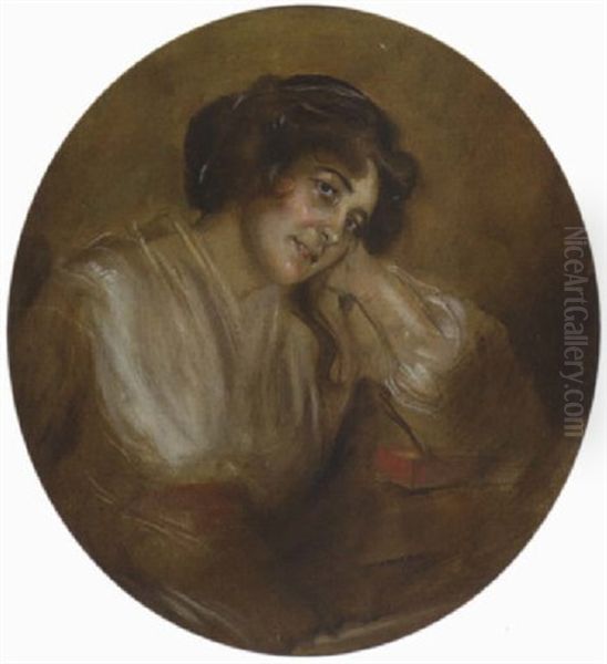 Frau Schafer Oil Painting by Lenbach Franz Von