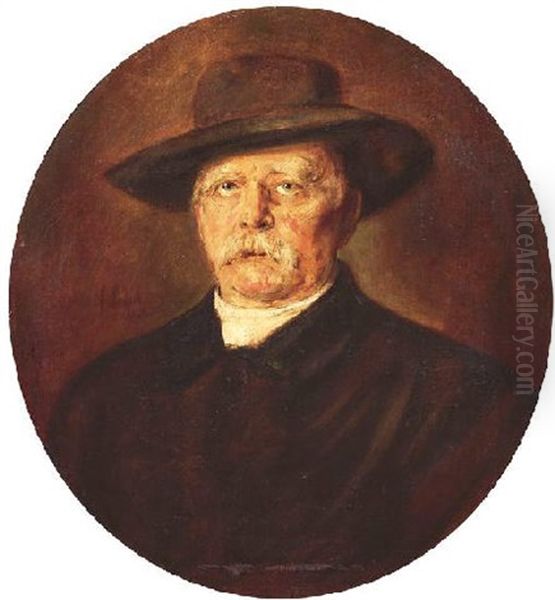 Portrat Des Bismarck In Zivil Oil Painting by Lenbach Franz Von