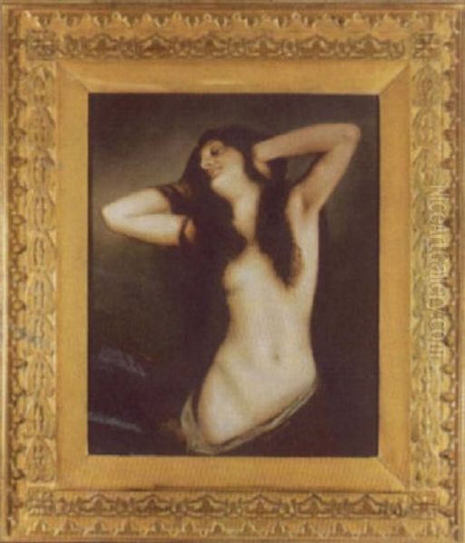 Stehender Weiblicher Akt Oil Painting by Lenbach Franz Von