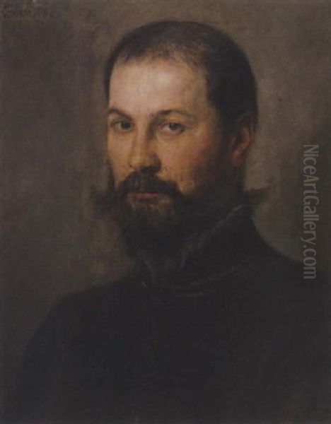 Portrait Eines Mannes Mit Bart Oil Painting by Lenbach Franz Von