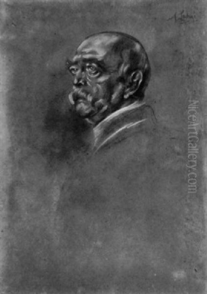 Bildnis Otto Furst Von Bismarck Nach Links Blickend Oil Painting by Lenbach Franz Von