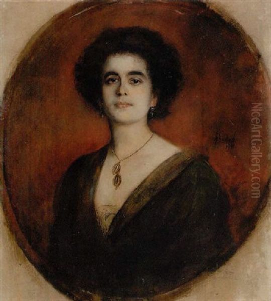 Damenportrat Oil Painting by Lenbach Franz Von