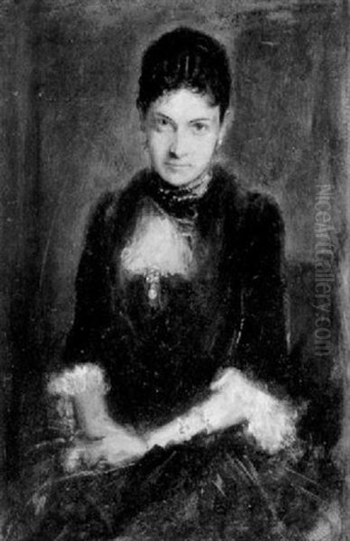 Bildnis Der Grafin Stroganoff Oil Painting by Lenbach Franz Von