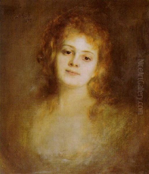 Portrait Einer Dame Oil Painting by Lenbach Franz Von