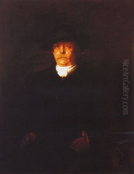 Portrait Of Otto Von Bismarck Oil Painting by Lenbach Franz Von