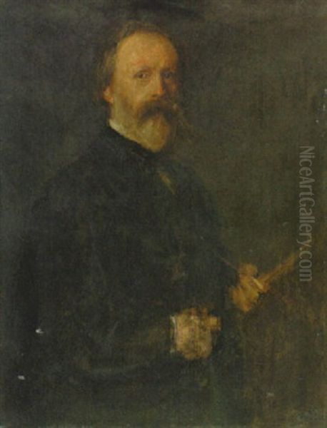 Portrat Des Badischen Hofmalers Reinhard Sebastian Zimmermann Oil Painting by Lenbach Franz Von