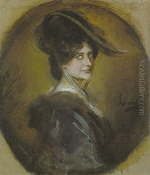 Damenportrat Oil Painting by Lenbach Franz Von