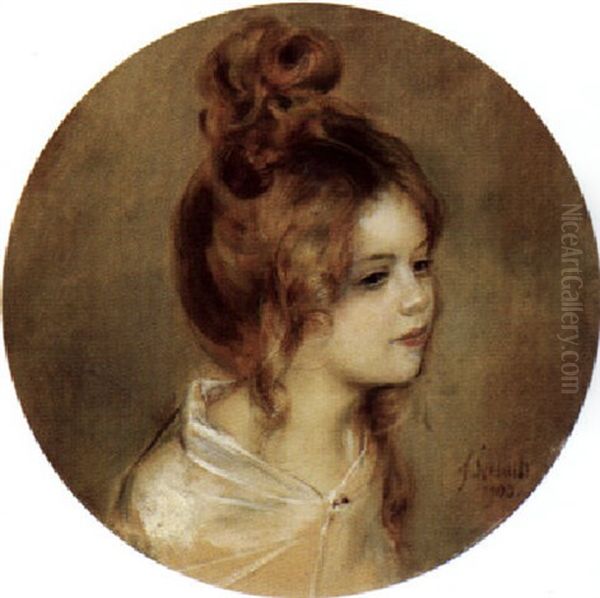 Bildnis Der Tochter Des Kunstlers Oil Painting by Lenbach Franz Von