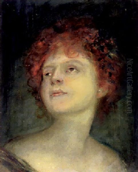 Portrat Einer Jungen Frau Oil Painting by Lenbach Franz Von