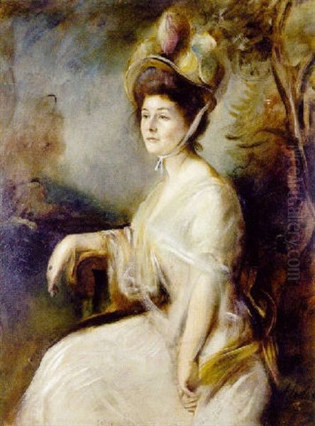 Portrait (de Lady Spencer?) Oil Painting by Lenbach Franz Von