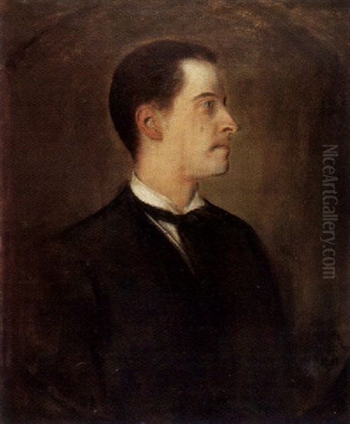 Bildnis Eines Jungen Mannes Oil Painting by Lenbach Franz Von