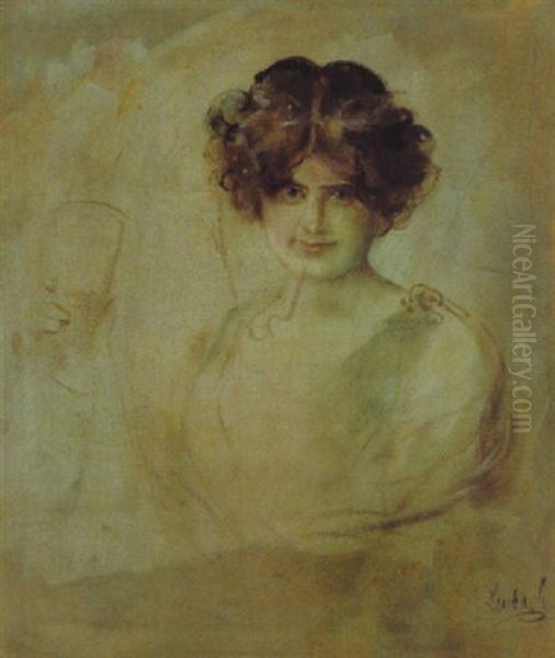 Bildnis Einer Tanzerin Oil Painting by Lenbach Franz Von