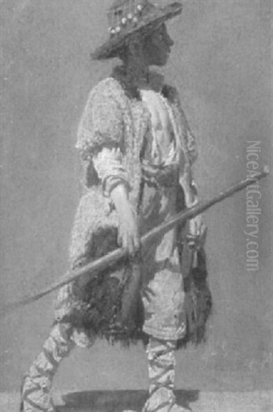 Romischer Hirtenjunge Oil Painting by Lenbach Franz Von