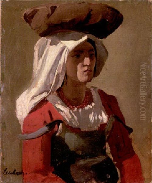 Junge Italienerin Oil Painting by Lenbach Franz Von